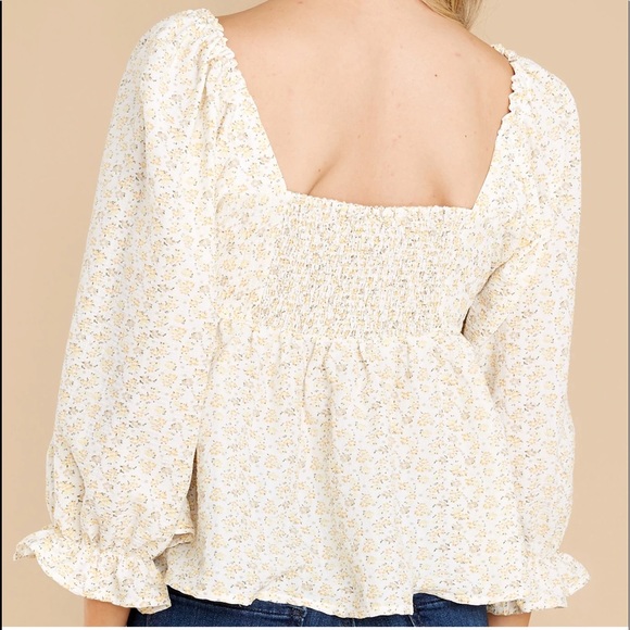 Red Dress Boutique Entro Summer Shade Yellow Floral Print Top Size Large NWT - Picture 5 of 6